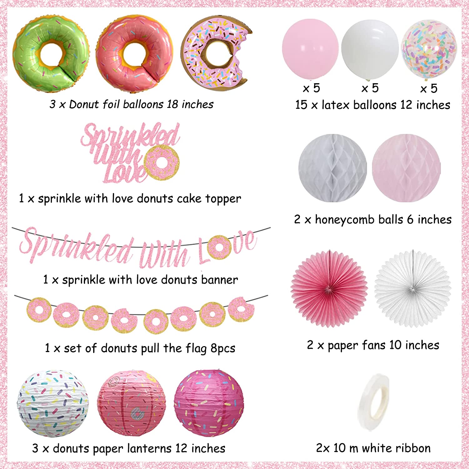 Donut Baby Shower Decorations, Baby Sprinkle Decorations Sprinkled